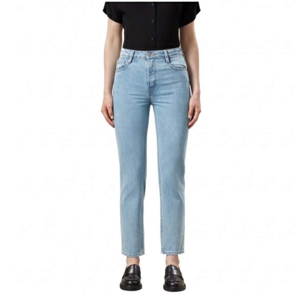 Frank & Oak The Stevie Cigarette Jean in Light Wash, High Waist, Ankle | 27